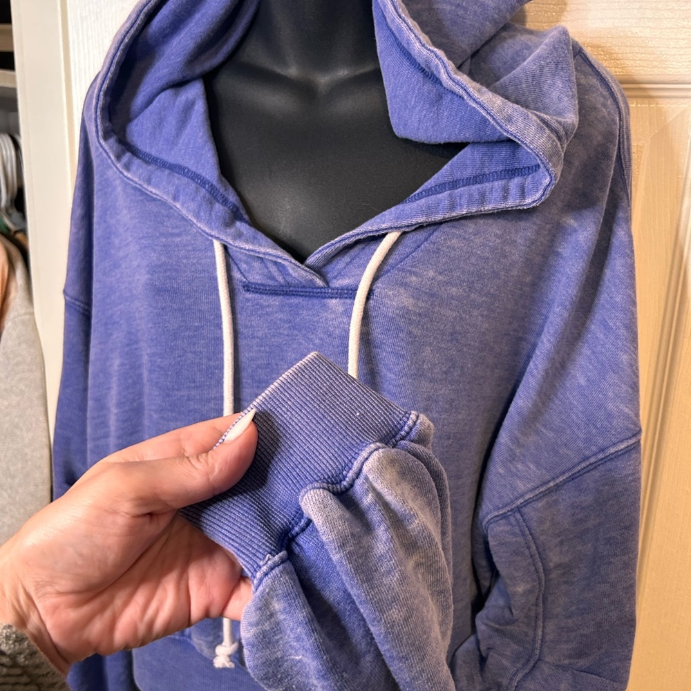 Free people blue burnout hoodie - Picture 5 of 7